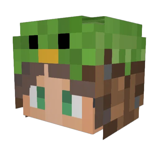 Kotonaru_ Minecraft avatar head, 3D render