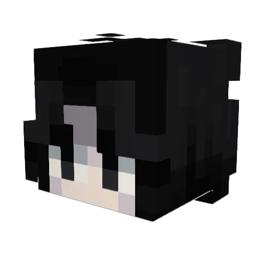 Kotonohaa Minecraft avatar head, 3D render