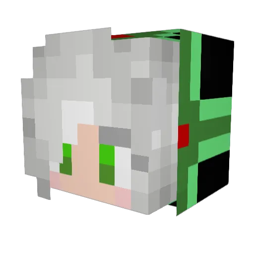 Kou524 Minecraft avatar head, 3D render