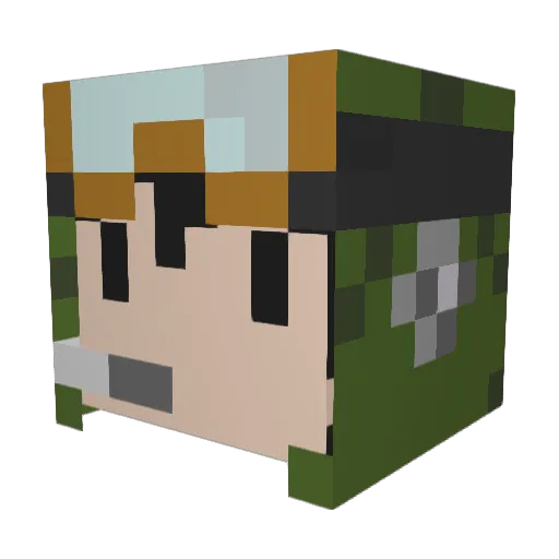 KouTo3897 Minecraft avatar head, 3D render
