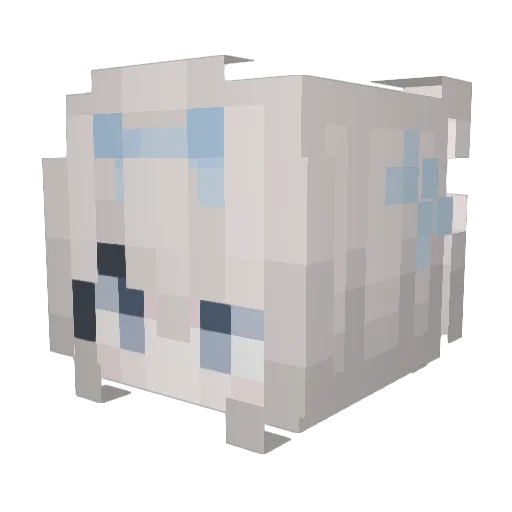 Kou_chen Minecraft avatar head, 3D render