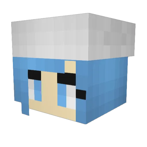 Kouchou_ Minecraft avatar head, 3D render
