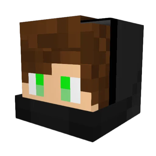 KougaW Minecraft avatar head, 3D render