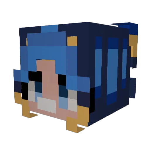 Koumei Minecraft avatar head, 3D render
