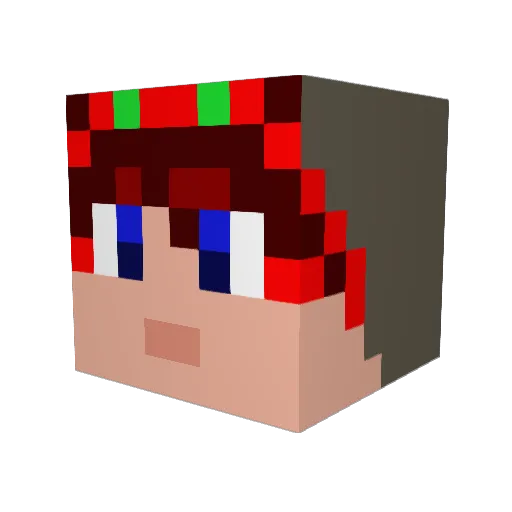 Kounser Minecraft avatar head, 3D render