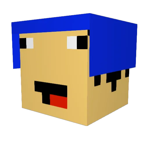 Koupah Minecraft avatar head, 3D render