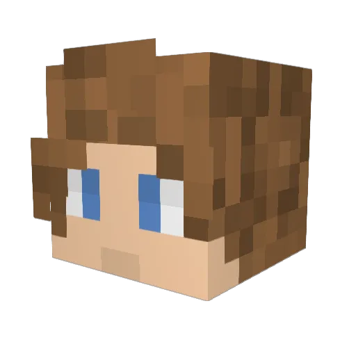 Kouraa Minecraft avatar head, 3D render