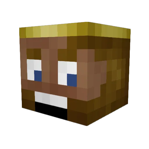 Koushiru Minecraft avatar head, 3D render