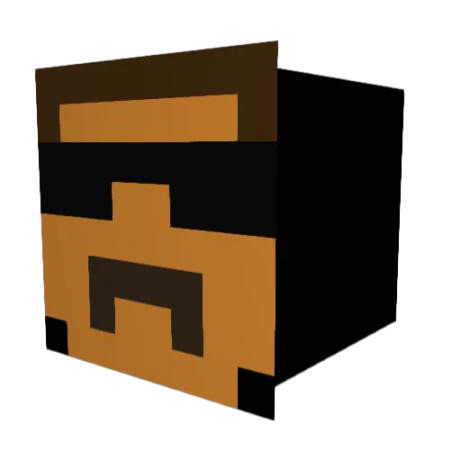 Kousu_ Minecraft avatar head, 3D render