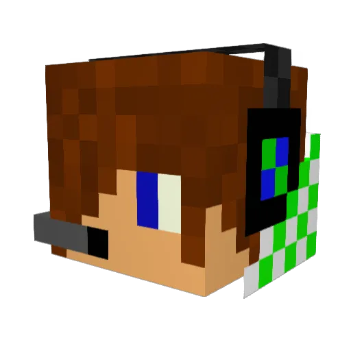Kousukenyaan Minecraft avatar head, 3D render