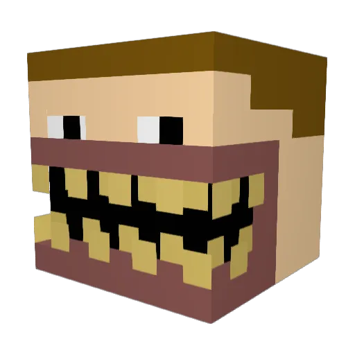 Koutaround Minecraft avatar head, 3D render