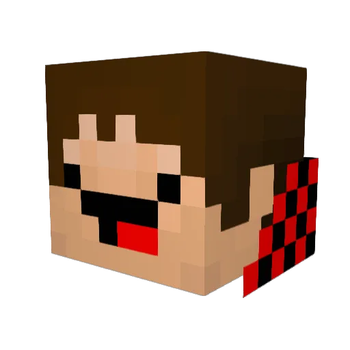 Kouvis Minecraft avatar head, 3D render