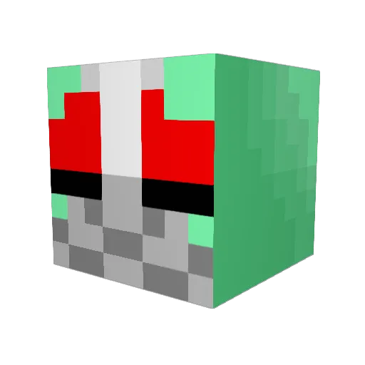 Kouzuki Minecraft avatar head, 3D render