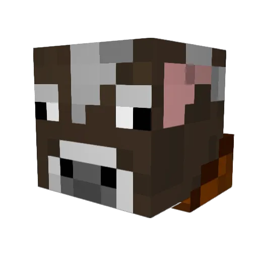 Kow Minecraft avatar head, 3D render