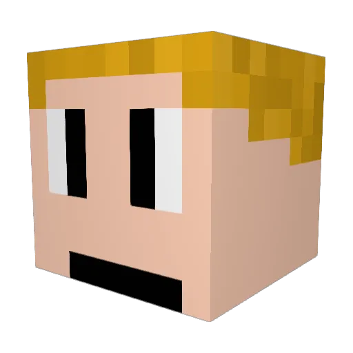 Kowarrior_ Minecraft avatar head, 3D render