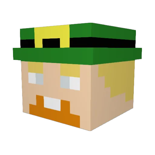 Kowcing Minecraft avatar head, 3D render