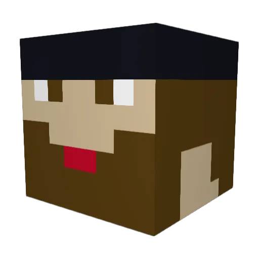 Kowii27 Minecraft avatar head, 3D render