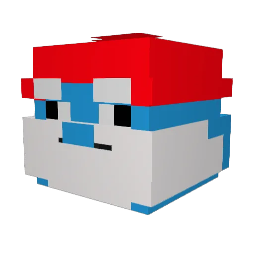 Kowzuu Minecraft avatar head, 3D render