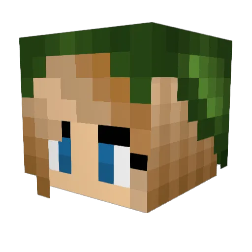 Kozace Minecraft avatar head, 3D render
