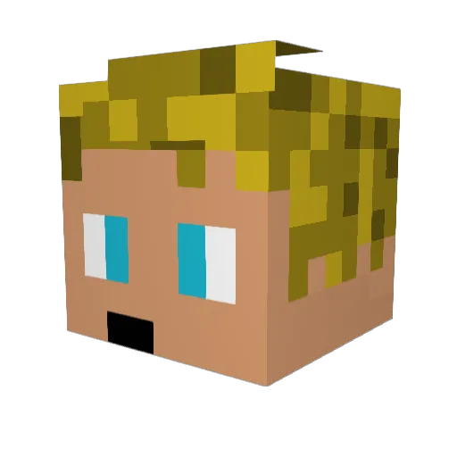 Kozalistr Minecraft avatar head, 3D render