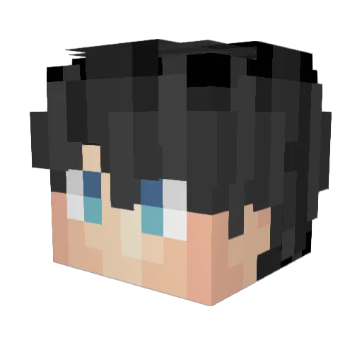 Kozuroken Minecraft avatar head, 3D render