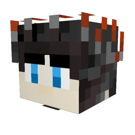 KpZombies Minecraft avatar head, 3D render