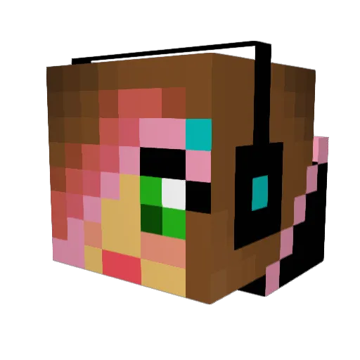 KpopAnime2 Minecraft avatar head, 3D render
