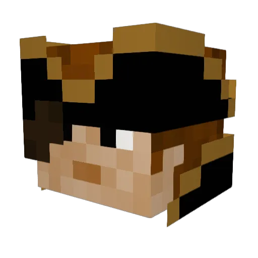 Kptkaos Minecraft avatar head, 3D render