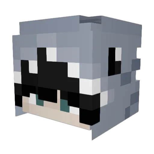 Kqjtek Minecraft avatar head, 3D render