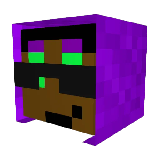 Kr00v Minecraft avatar head, 3D render