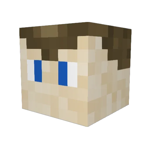 Kr0k0Fruit Minecraft avatar head, 3D render