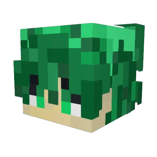 Kr1piK Minecraft avatar head, 3D render