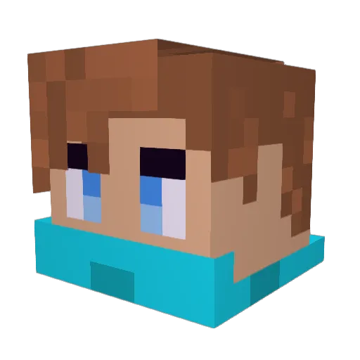 Kr1spyCh1ps Minecraft avatar head, 3D render