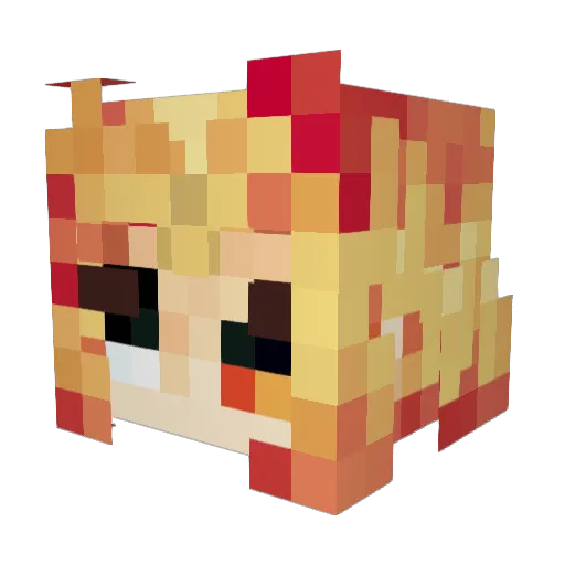 Kr1t2y Minecraft avatar head, 3D render