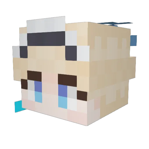 KrUWUni Minecraft avatar head, 3D render