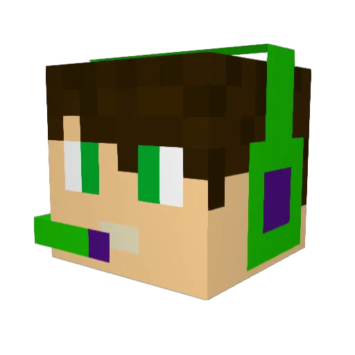 KraTem Minecraft avatar head, 3D render