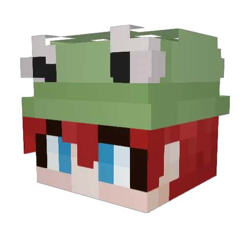 Krab_Live Minecraft avatar head, 3D render