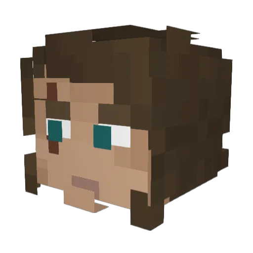 Krabbypotato Minecraft avatar head, 3D render