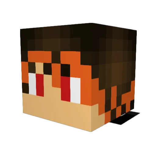 Krachtoffel Minecraft avatar head, 3D render