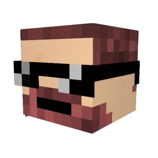 KrackHead Minecraft avatar head, 3D render