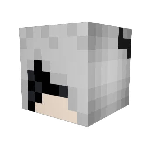 KradQ Minecraft avatar head, 3D render