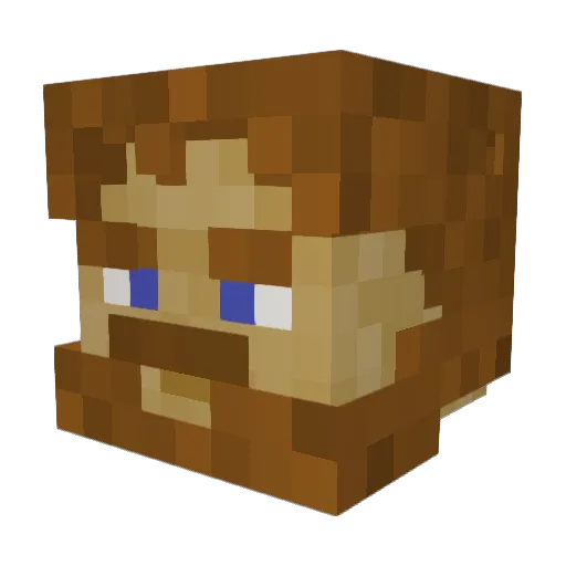 Kradss Minecraft avatar head, 3D render