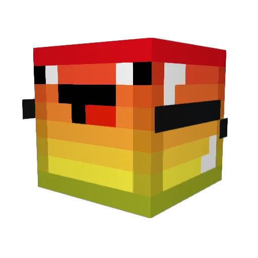 Kraffici Minecraft avatar head, 3D render