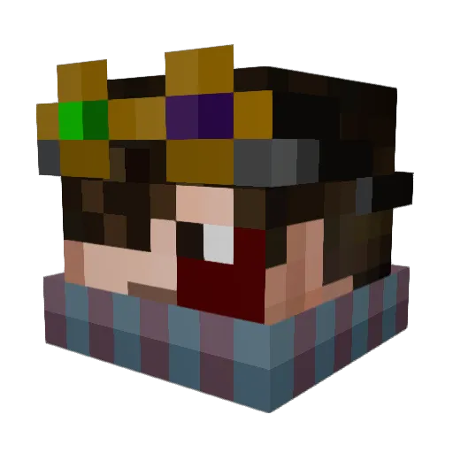 Krafitin Minecraft avatar head, 3D render