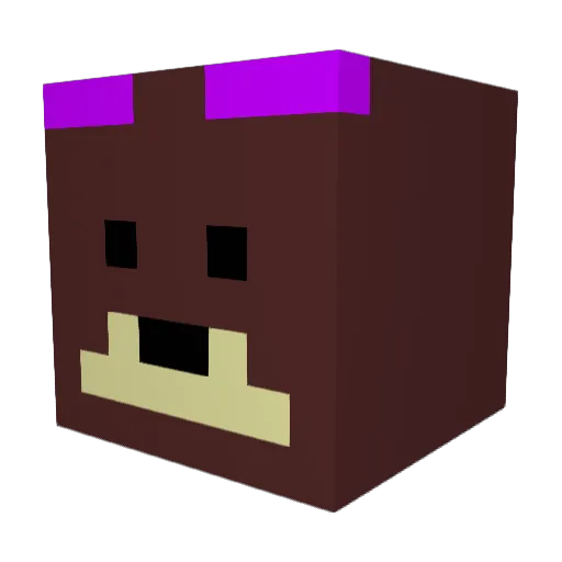KraftFIM10 Minecraft avatar head, 3D render