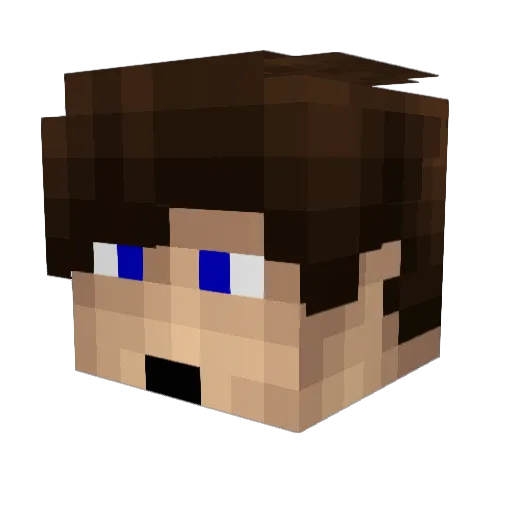 Kraftar Minecraft avatar head, 3D render