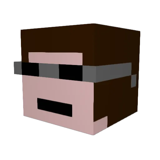Kraggnor Minecraft avatar head, 3D render