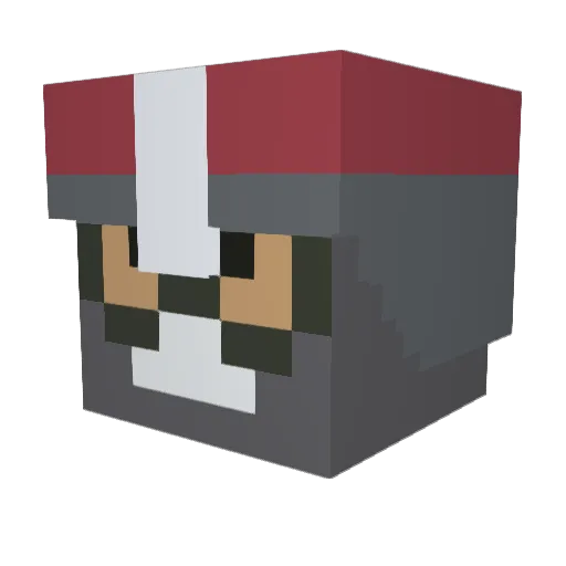 Kragoc Minecraft avatar head, 3D render