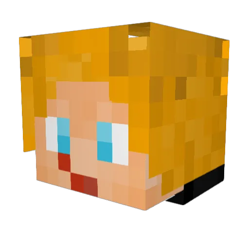 Krajoon Minecraft avatar head, 3D render