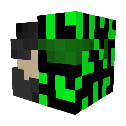 Kraken623 Minecraft avatar head, 3D render